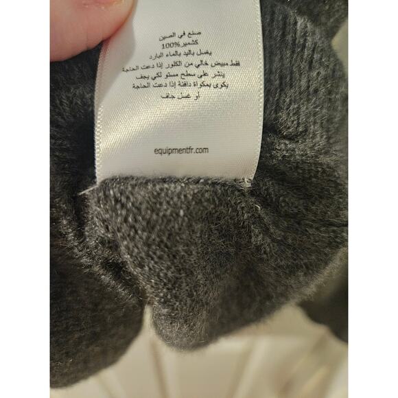 Equipment Mathilde 100% Cashmere Turtleneck Sweater Heather Gray Womens Large - Picture 5 of 6